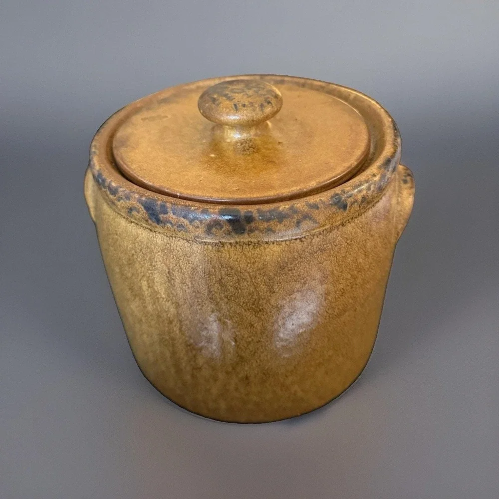 Vintage 1977 McCoy Pottery Canyon Mesa Bean Pot – Lidded Ceramic Canister